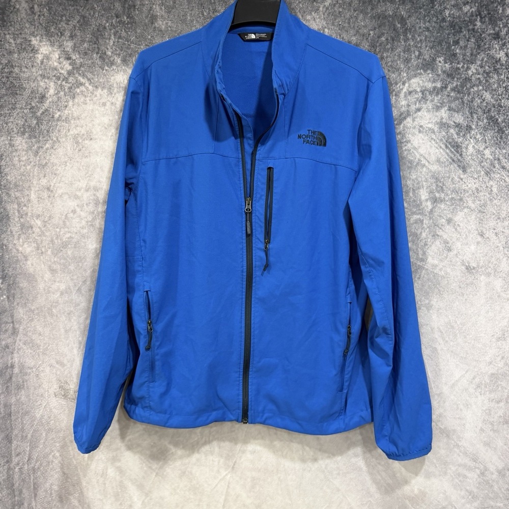 The North Face Jacket Mens L Blue Full Zip Performance Soft Shell Outdoor Pocket